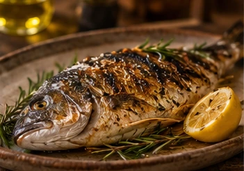 Dorada entera a la brasa con limón