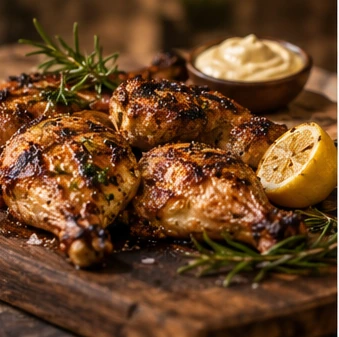 Pollo a la brasa con patatas